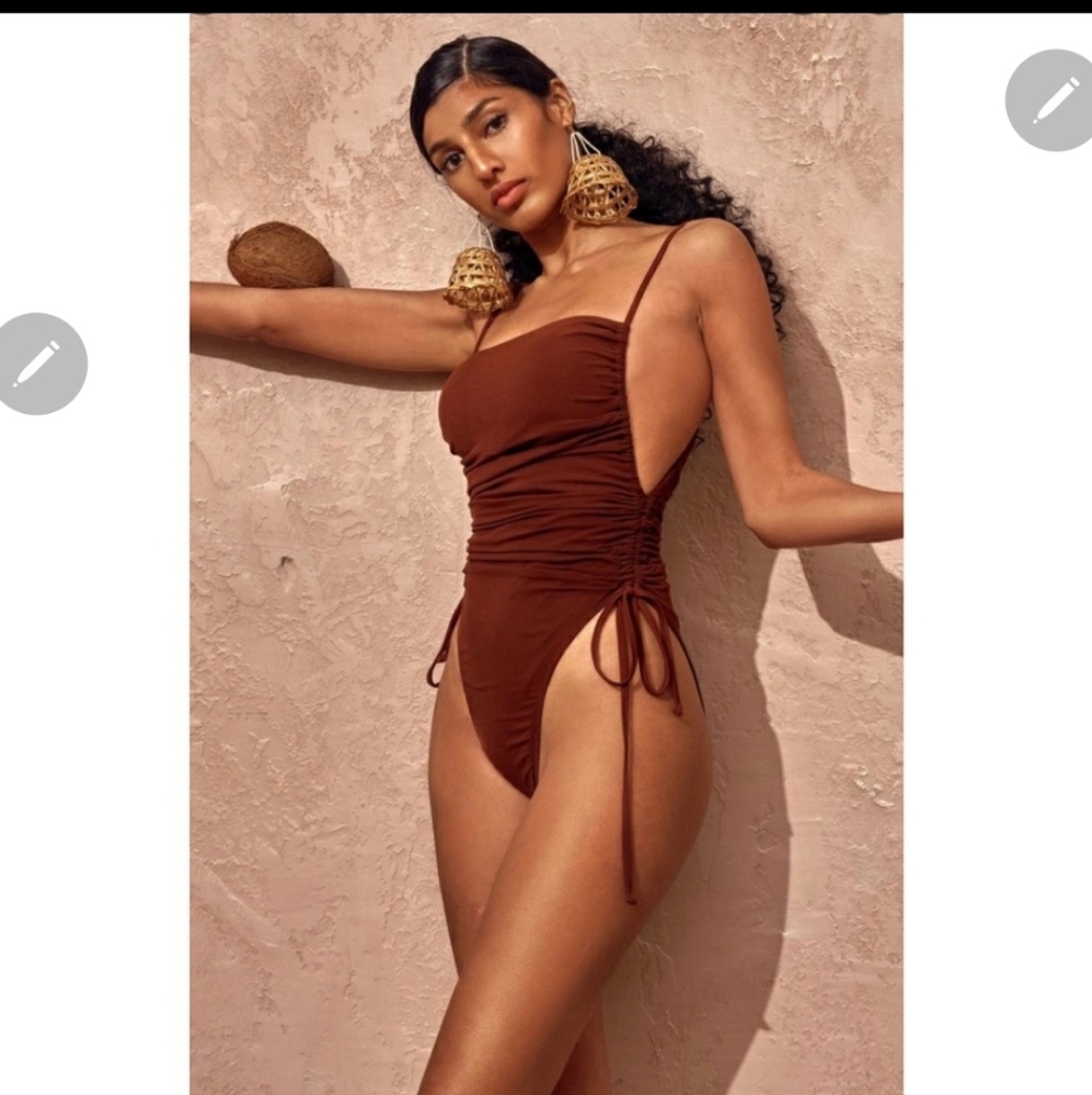 ANDREA IYAMAH HADAN COCOA ONE PIECE SWIMSUIT